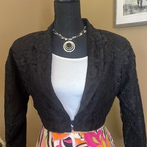 Fabulous 80’s Lacy Black Cropped Bolero